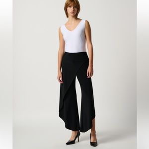 Joseph Ribkoff Women’s Black Overlay Pant Pull On Flowy Asymmetrical Sz 6